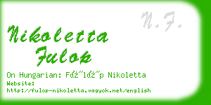 nikoletta fulop business card